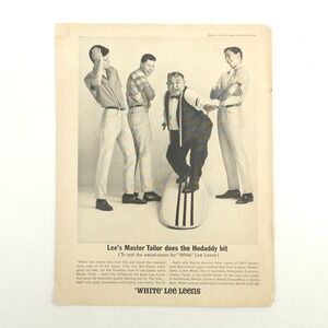 White LEE Leens 1964 Print Advertisement Surf Style Promo Art Vintage Fashion
